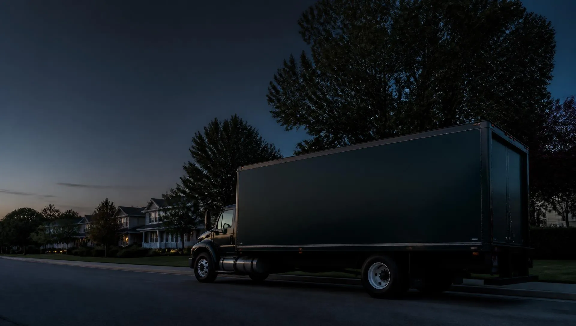 AP Site Services LLC box truck parked on a Staten Island residential street